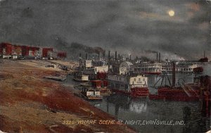 Wharf Scene At Night - Evansville, Indiana IN