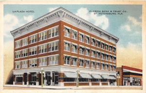 E41/ St Petersburg Florida Fl Postcard c1910 La Plaza Hotel Bank & Trust Company