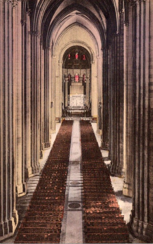 New York City Cathedral Of St John The Divine The High Altar Handcolored Albe...