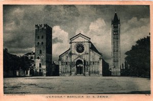 Italy Verona Basilica Di San Zeno Vintage Postcard 09.90
