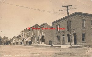 MI, Burr Oak, Michigan, RPPC, Main Street, East Side, 1912 PM, Photo