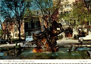 Michigan Ann Arbor Carl Miller Fountain and University Of Michigan League