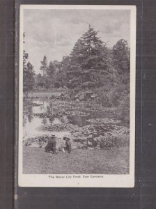GREAT BRITAIN,  LONDON, KEW GARDENS, WATER LILY POND, c1910 ppc., unused.
