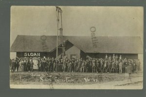 Sloan IOWA RPPC 1907 DEPOT Train Station TO SIOUX CITY FAIR Railroad nr Onawa