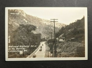 Mint Vintage National Highway 40 Cumberland MD RPPC Vintage Cars