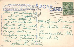 G82/ Puerto Rico Foreign Postcard Carribean Linen Large Letter Greetings 9