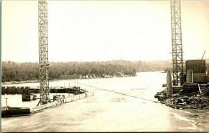 RPPC Chippewa River Dam Powerhouse Construction Cornell WI 1912 Postcard UNP D6