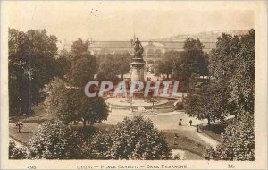 498 Old Post Card Lyon Place Carnot station perrache