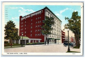 Lima Ohio Postcard Barr Hotel Exterior View Building 1936 Vintage Antique Posted