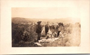 Mint USA US Invasion Mexico Revolutionary Family RPPC Postcard