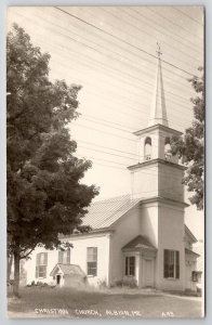 Albion ME RPPC Christian Church Maine c1940 Real Photo Postcard W22