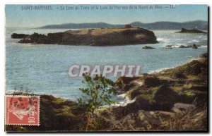 Old Postcard Saint Raphael Lion Land and Sea Lion seen from the Route de Nice