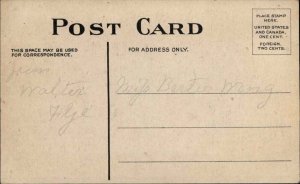 Vintage Christmas PC Letter to Santa MAN IN THE MOON in Foreground