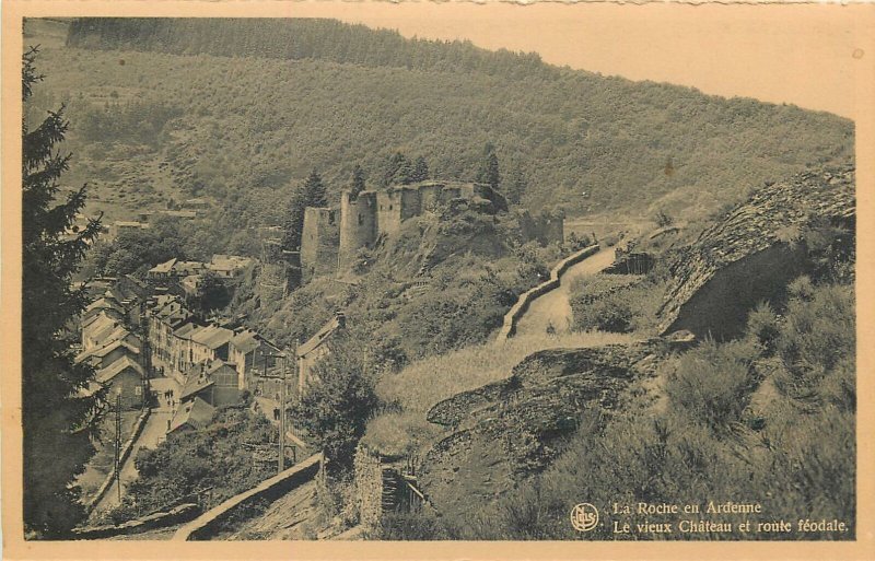 Belgium La roche de Ardenne panorama chateau et route feodale