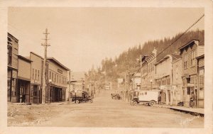 Cordova Alaska Town View, Shoe Shop, Real Photo Vintage Postcard U8341