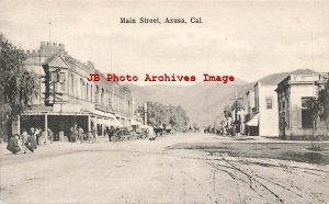 CA, Azusa, California, Main Street, Business Section, Newman Post Card