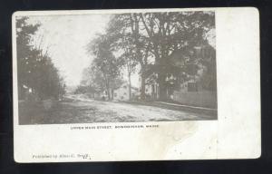 BOWDOINHAM MAINE UPPER MAIN STREET RESIDENCE SCENE VINTAGE POSTCARD