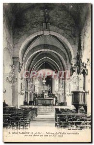 Postcard Old Montlhery Interior of & # 39Eglise