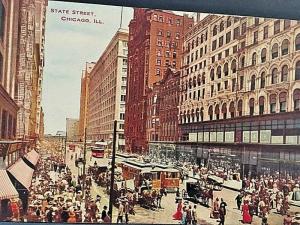 Postcard Antique View of State Street in Chicago, IL  W7