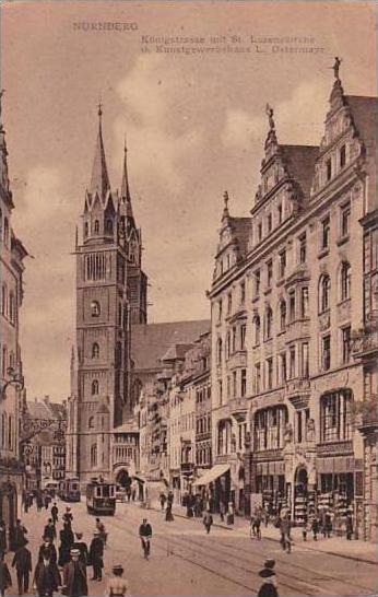 Germany Nuernberg Koenigstrasse mit St Lorenzkirche