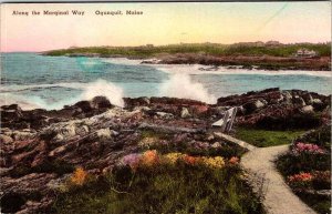 Postcard ROAD SCENE Oqunquit Maine ME AO5002