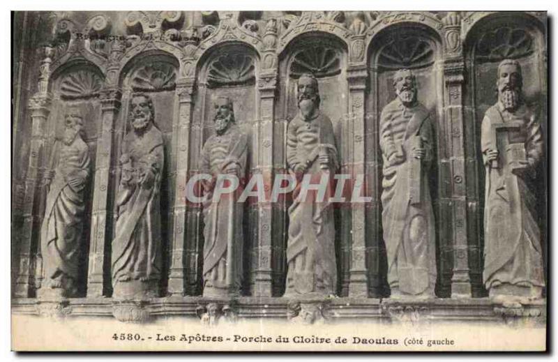 Old Postcard The Apostles Porch of Cloister of Daoulas