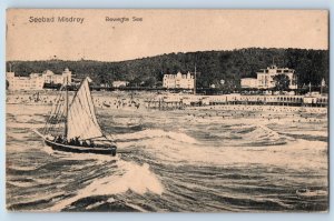 Poland Postcard Seaside Resort Misdroy Moving lake 1923 Inflation Stamp
