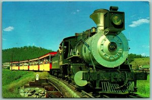 1880 Train Keystone Hill City South Dakota SD Chrome Postcard I2