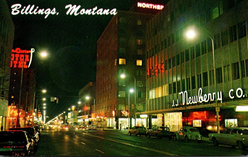 Montana Billings 1st Avenue North At Night