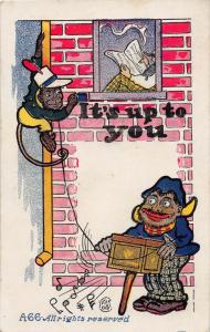 E57/ Black Americana Postcard c1910 Comic Music Monkey 22