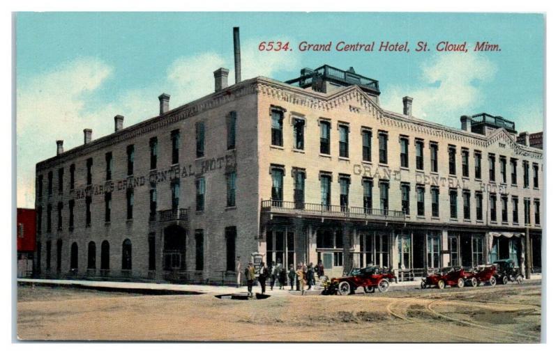 Early 1900s Grand Central Hotel, St. Cloud, MN Postcard *5E5