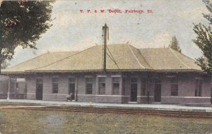 Fairbury Illinois Train Station Vintage Postcard AA20675