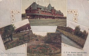 MOOSE JAW, Saskatchewan, Canada, PU-1912; C.P.R. Station And Gardens