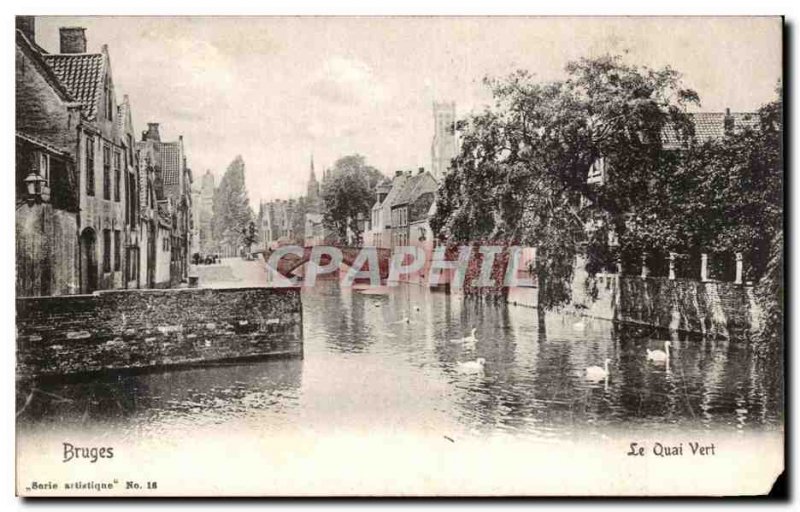 Old Postcard Bruges Green dock