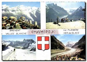 Modern Postcard Chamonix Mont Blanc seen Planpraz Green Dru the Mer de Glace ...