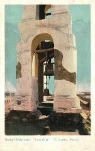 Vintage Postcard1905 Belfry Old Mission Parish Church Guadalupe C. Juarez Mexico