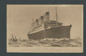Ca 1923 Post Card White Star Line RMS Majestic Worlds Largest Liner In 1914