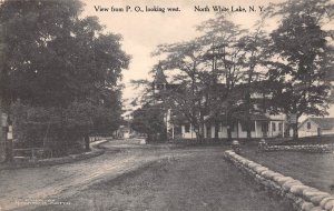 North White Lake New York View From P. O. Looking West, B/W Lithograph PC U12001