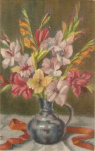 Beautiful flowers in vase.  Nice Spanish postcard 195'0s