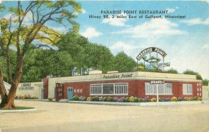 Gulfport Mississippi Paradise Point Restaurant Kropp linen Postcard 21-8990