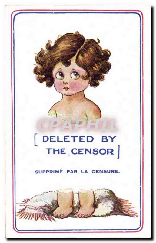 Old Postcard Fantasy Illustrator Child Deleted by Censor