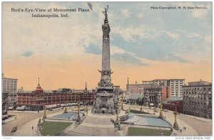 Bird's Eye View of Monument Place, Indianapolis, Indiana, PU-1914