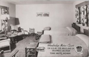 RPPC Postcard Woodridge Motor Court Terre Haute IN