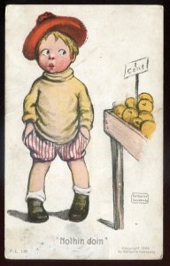 h1666 - Artist- KATHARINE GASSAWAY Postcard 1911 Humor Nothin Doin by Warwick