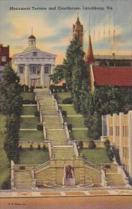 Monument Terrace And Courthouse Lynchburg Virginia 1944
