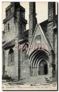 Old Postcard From Lannion Church Brelevenez Portal