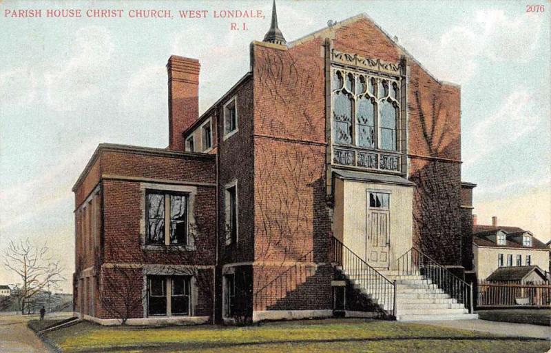 West Londale Rhode Island Parish House Christ Church Antique Postcard K101854