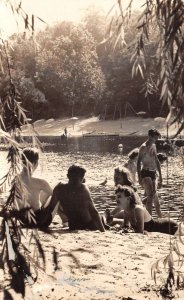 Moodus Connecticut Ted Hilton's Vacation Hide-a-Way Beach Real Photo PC AA60436