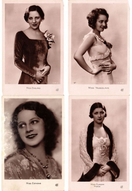 MISSES GLAMOUR REAL PHOTO, 24 Vintage Postcards (L6223) 