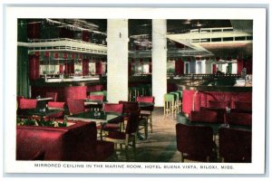 c1930's Mirrored Ceiling in Marine Room Biloxi Mississippi MS Vintage Postcard